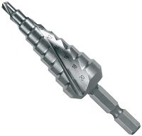 Сверло ступенчатое винтовая канавка 4-20 мм, HSS-G, хвостовик 1/4" H-Tools 101051TXHT, 9 ступеней